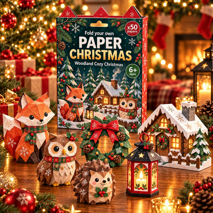 PapierZauber™ Weihnachtliches Faltelset mit 250 Blättern & 5 Motivwelten