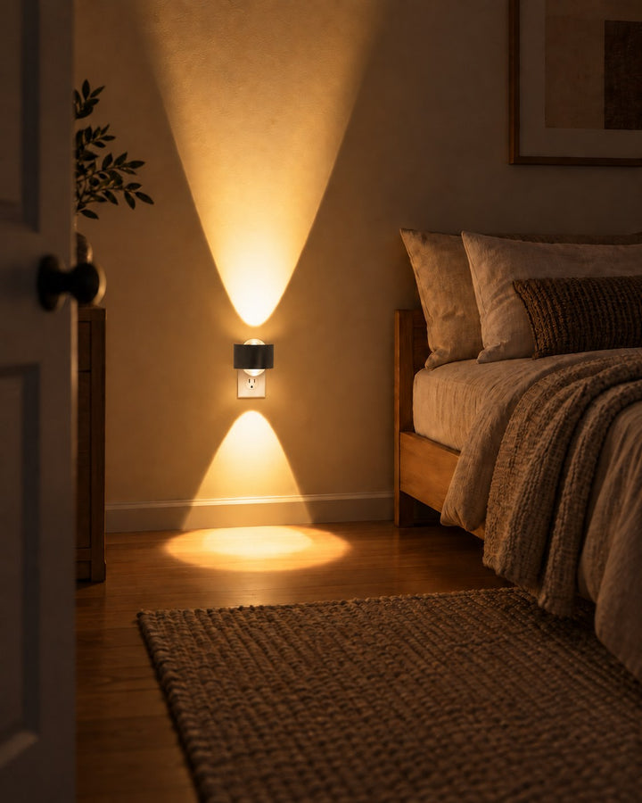LichtHalo™ Verstellbare LED-Steckdosenleuchte