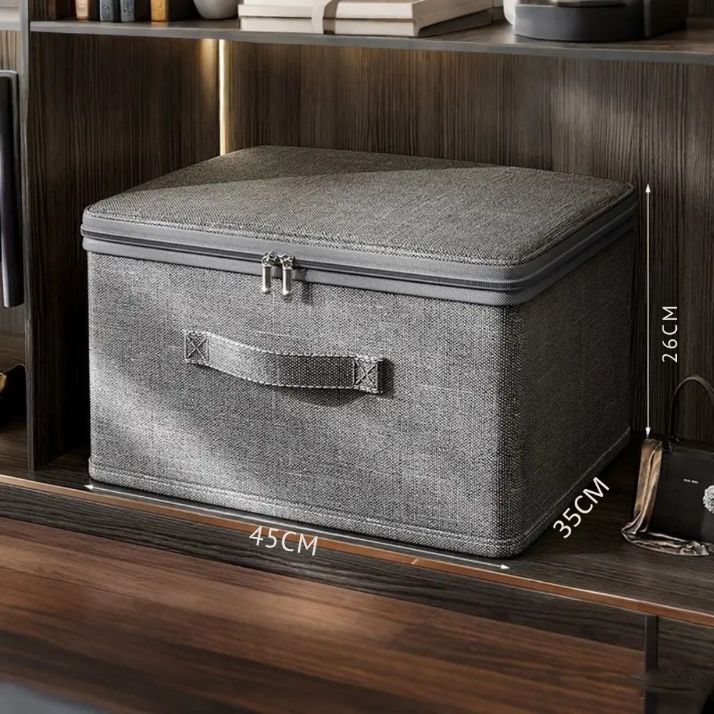 Leitz Stoff-Aufbewahrungsbox Mit Deckel, 2er-Set – Faltbare Würfelboxen, Groß, Samtgrau, Vielseitig Für Büro, Haushalt & Küche