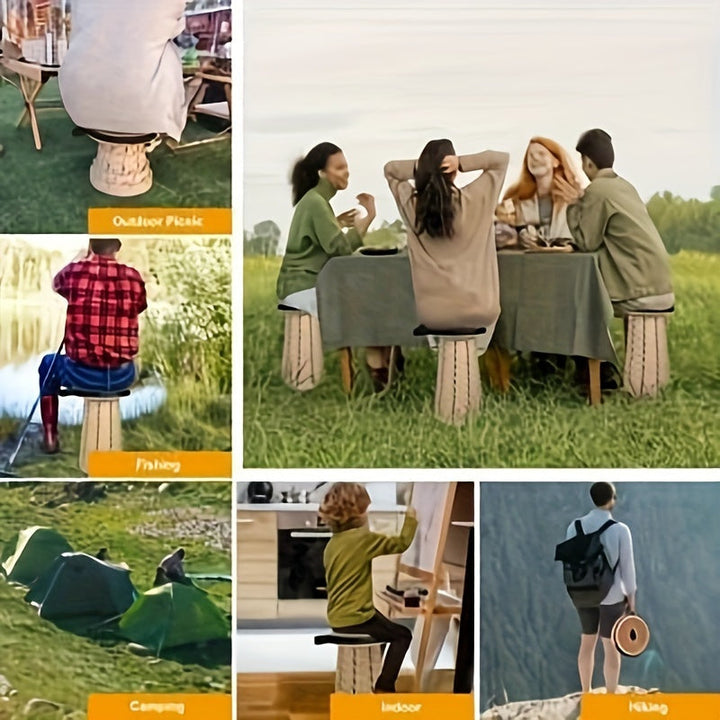 FoldAway™ | 12-fach verstellbarer Klapphocker mit gepolsterter Sitzfläche