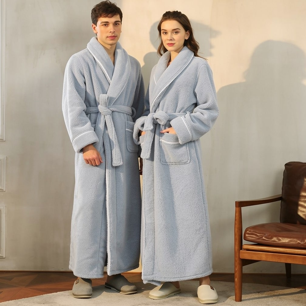 Bademantel für Damen und Herren | Fleece Morgenmantel | Comfyra