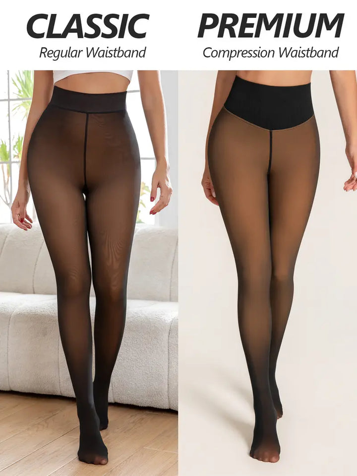 WärmeSilhouette™ Transparente Thermostrumpfhose mit Fleecefutter