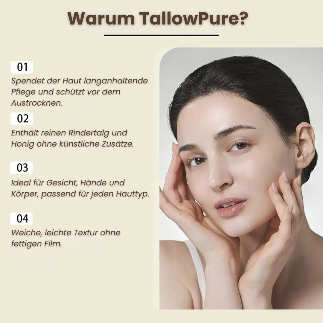 TallowPure™ – Creme für natürliche Hautpflege, Feuchtigkeitscreme für Gesicht & Körper [1 + 1 Gratis]