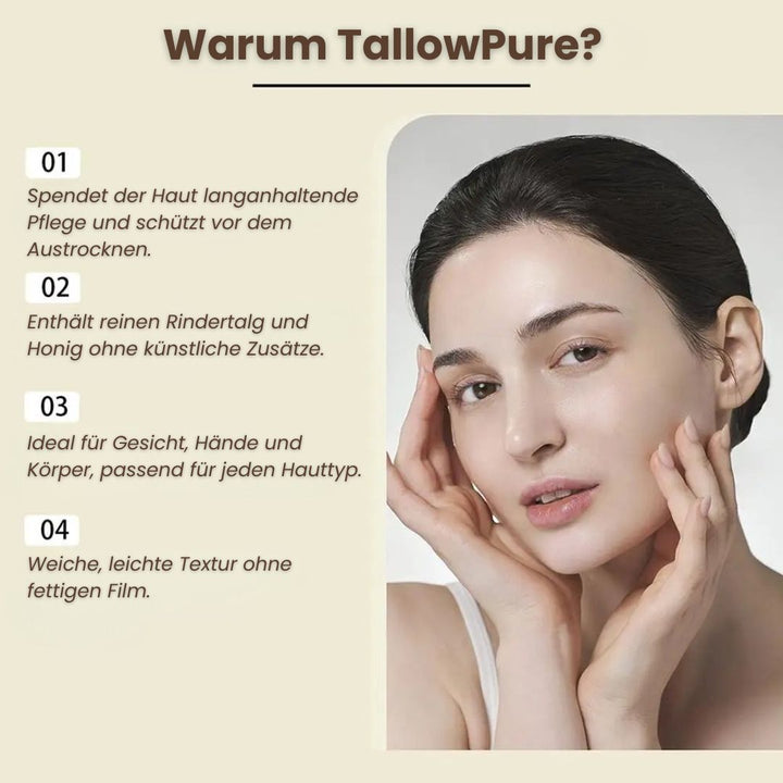 TallowPure™ – Creme für natürliche Hautpflege, Feuchtigkeitscreme für Gesicht & Körper [1 + 1 Gratis]