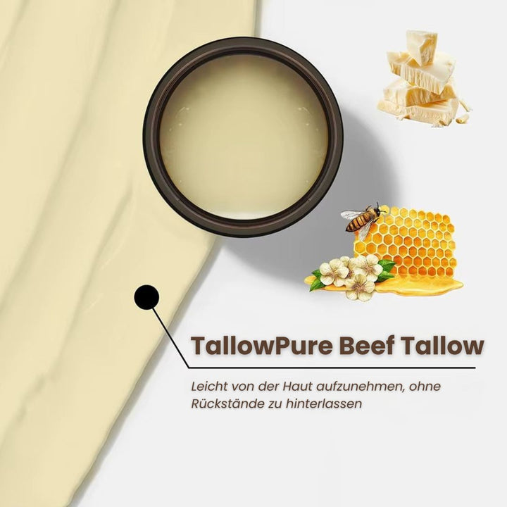 Beef Tallow Creme | Creme für natürliche Hautpflege | Feuchtigkeitscreme für Gesicht und Körper | TallowPure