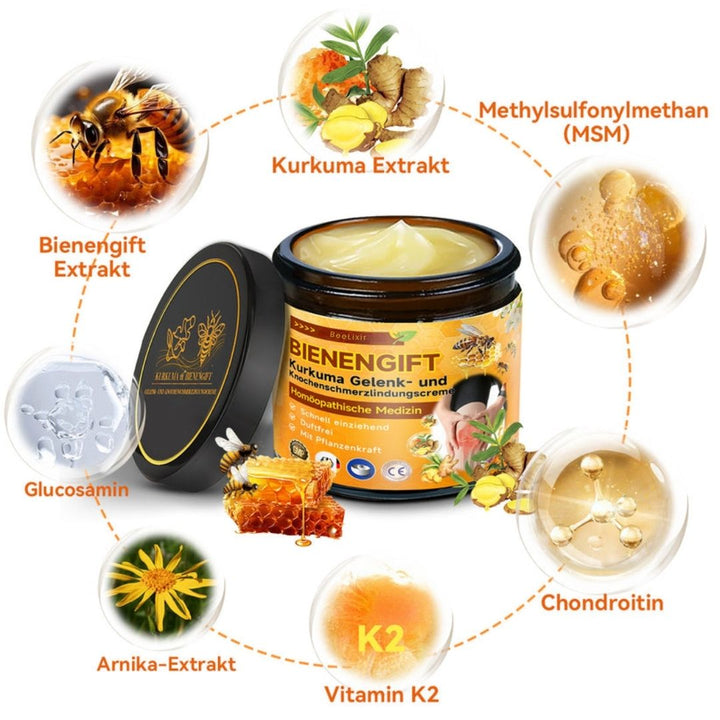 1+1 GRATIS | BeeLixir™ | Bienengiftcreme | Salbe mit Bienengift, Hyaluron & Kollagen
