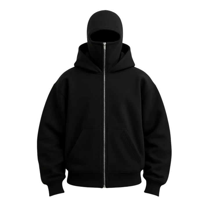 SchattenSchutz™ Unisex-Kapuzenjacke mit Vollgesichts-Reißverschluss