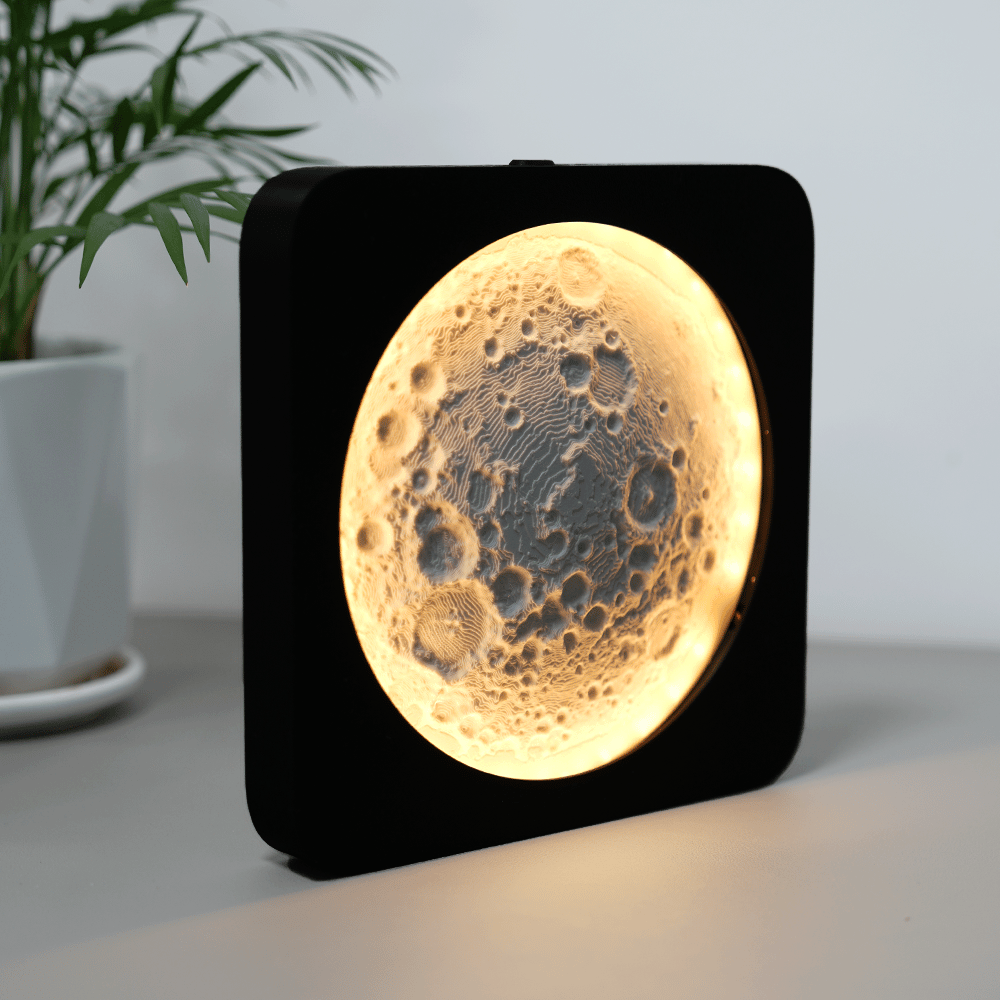 LunaGlow™ - 3D-gedruckte Mondlampe mit Smart-Touch und stufenloser Dimmfunktion Nachtlicht