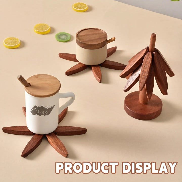 HolzZauber™ Baumförmiges Untersetzer-Set aus Holz