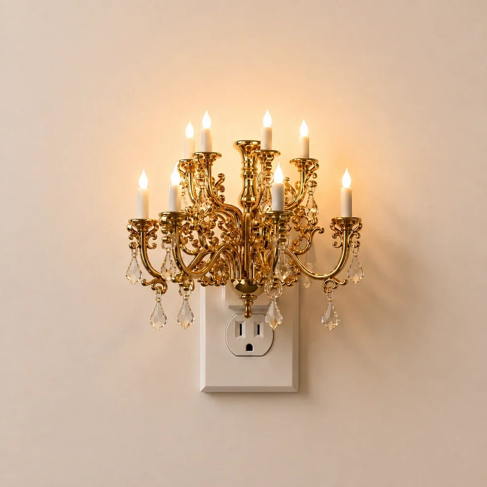 KronenLicht™ Vintage Kronleuchter Steckdosen-Nachtlicht
