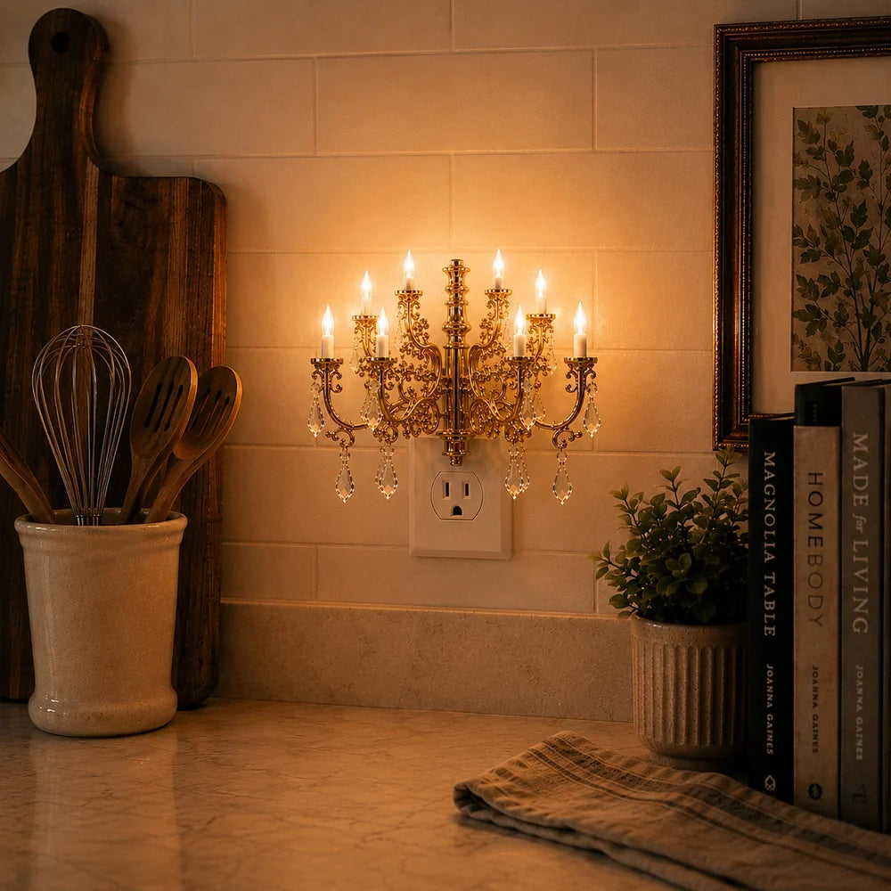 KronenLicht™ Vintage Kronleuchter Steckdosen-Nachtlicht
