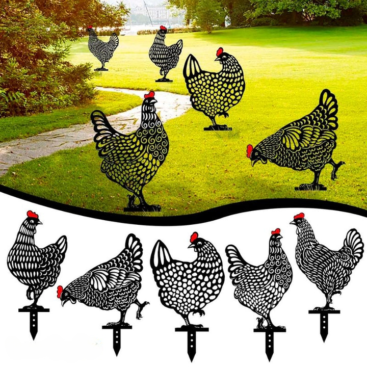 50% RABATT | HappyChicken - Hühner-Gartendekoration - Satz von 5 [Letzter Tag Rabatt]