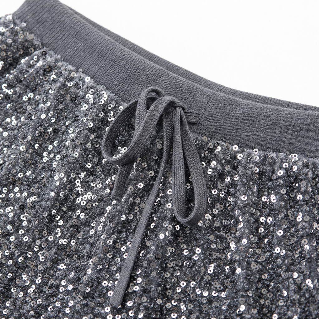 GlanzBein™ Weite Hose mit Pailletten