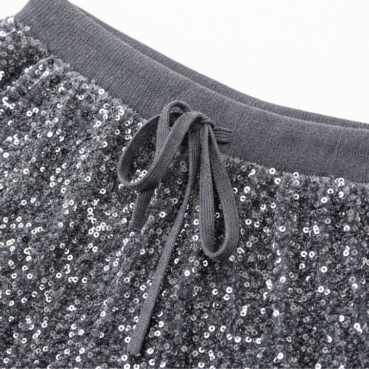 GlanzBein™ Weite Hose mit Pailletten