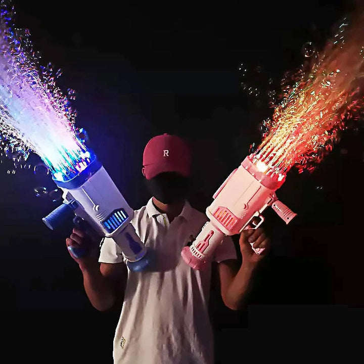 BubbleBoom Blaster | 69 Düsen | LED-Lichteffekte | Inkl. Zubehör