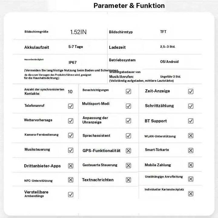 HD-Smartwatch für Männer