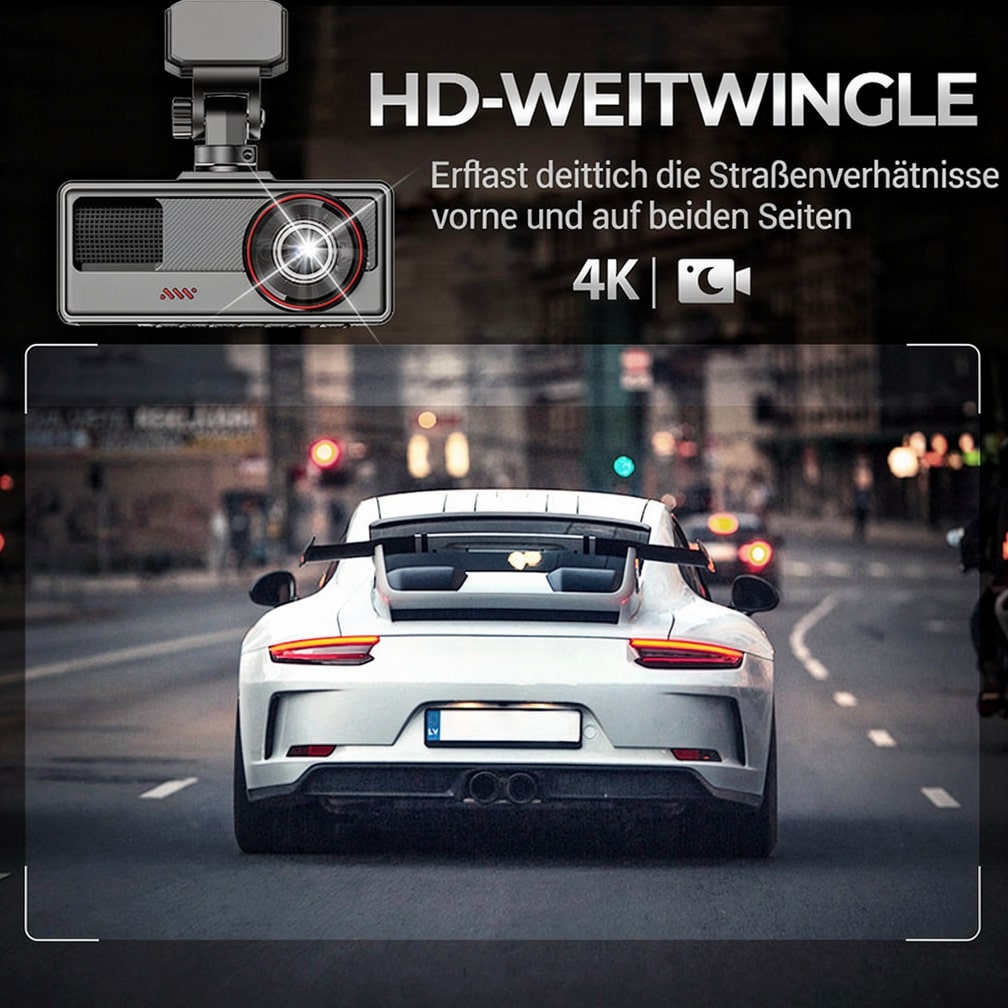 Dashcam für Auto vorne und hinten | Rückfahrkamera zum Nachrüsten | Auto Kamera | FahrCam