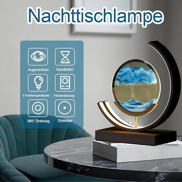 Deko LED Tischlampe | Moderne Designer Lampe | Sandbild zum Drehen | SandScape