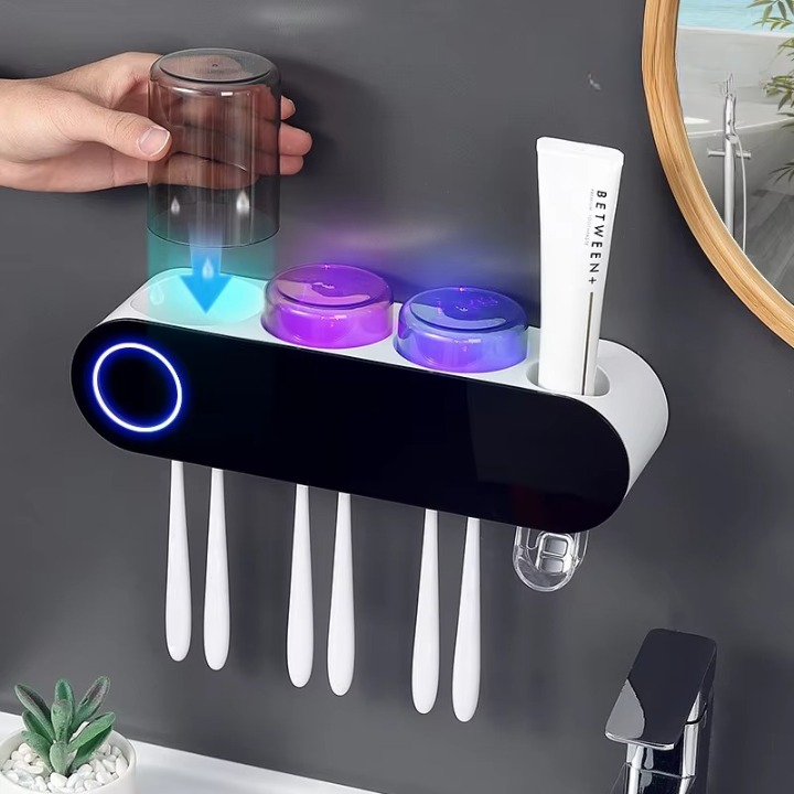 CleanVibe™ | Intelligenter UV-Sterilisator und Zahnpasta-Spender für die praktische Wandmontage