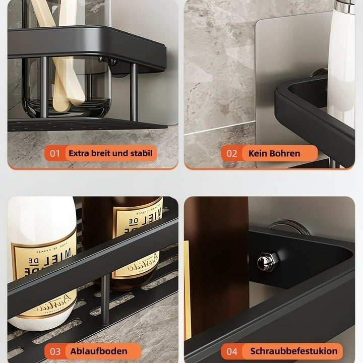 Duschablage ohne Bohren | Duschregal | Shampoo halter für Dusche | Ablux