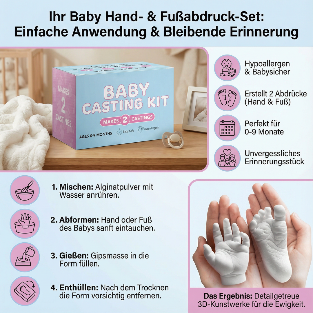 KleineSpur™ Hand- & Fußabdruck-Set für Babys