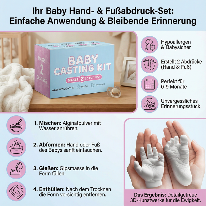 KleineSpur™ Hand- & Fußabdruck-Set für Babys