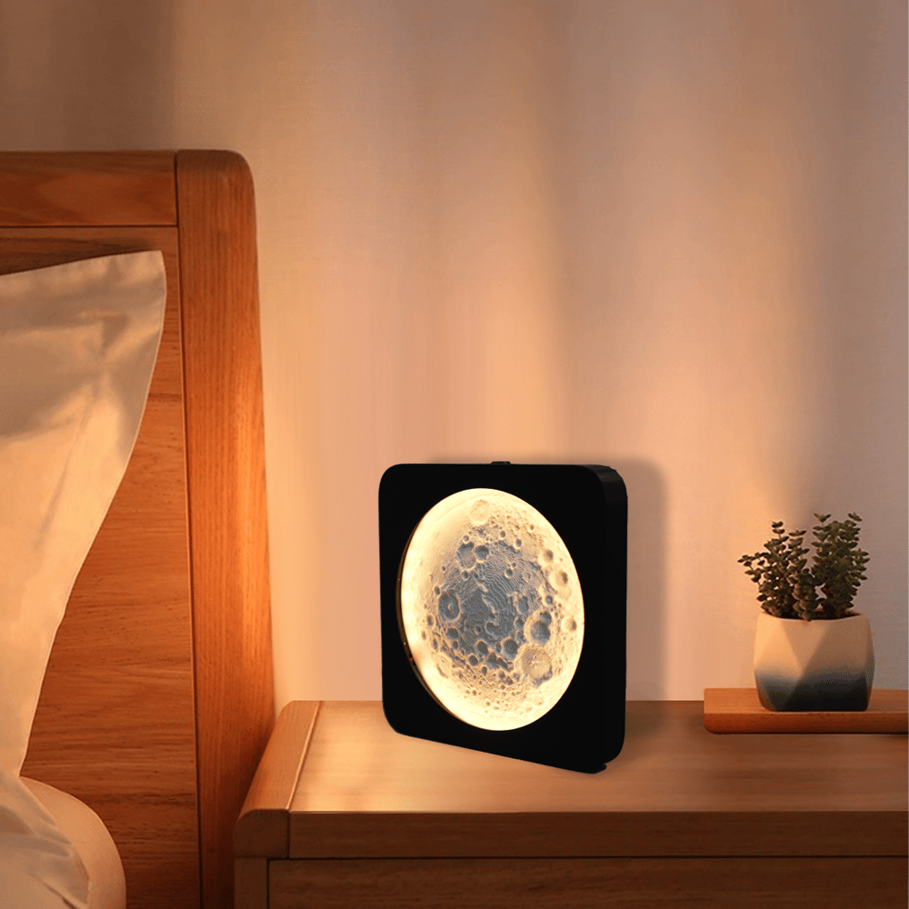 LunaGlow™ - 3D-gedruckte Mondlampe mit Smart-Touch und stufenloser Dimmfunktion Nachtlicht
