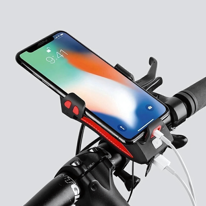 Fahrradlicht mit Handyhalterung & Powerbank | Fahrradbeleuchtung vorne | PowerRide