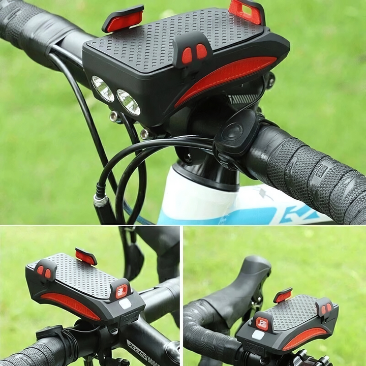Fahrradlicht mit Handyhalterung & Powerbank | Fahrradbeleuchtung vorne | PowerRide