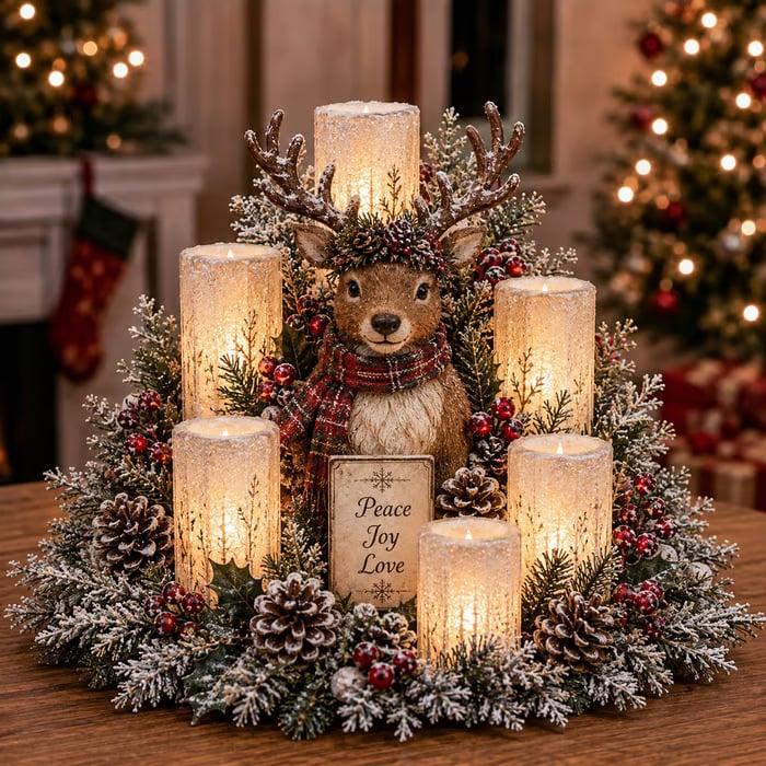 WinterGlanz™ Leuchtendes Weihnachts-Gesteck