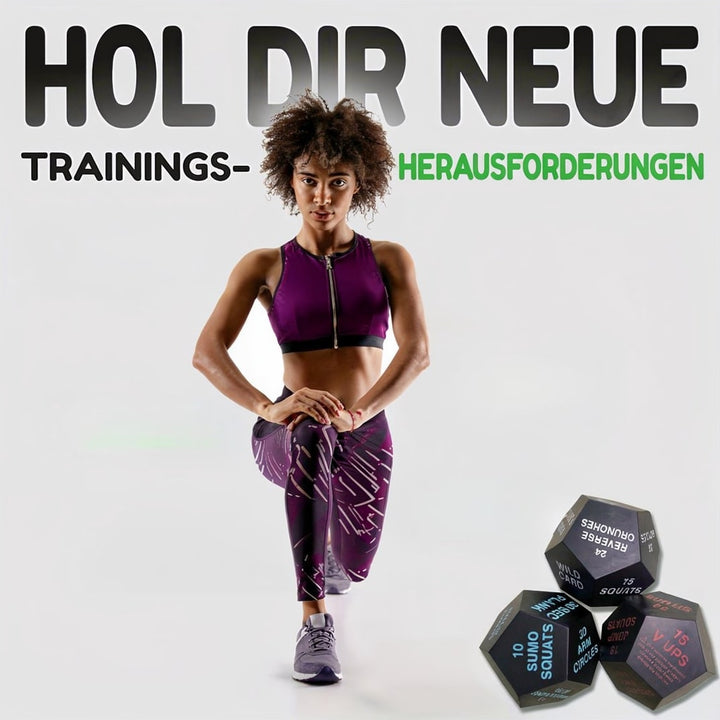 Fitness Würfel für Muskelaufbau & Krafttraining zuhause | Home Workout für Ganzkörper Training | KraftWürfel