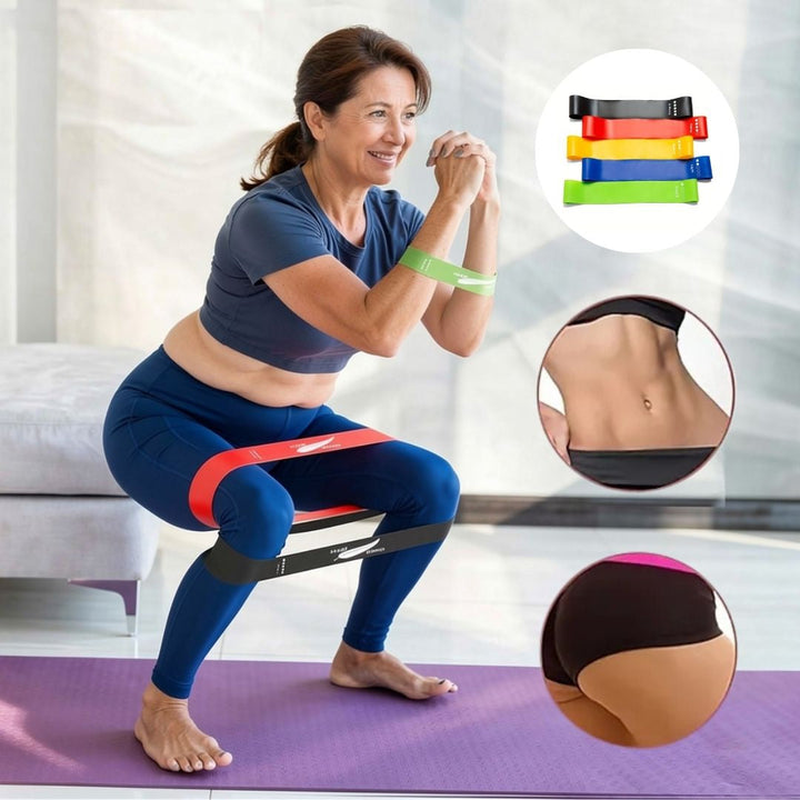 Fitnessbänder 5er Set bis 25 kg | Widerstandsbänder für zuhause | Sport Gummibänder | Bandix