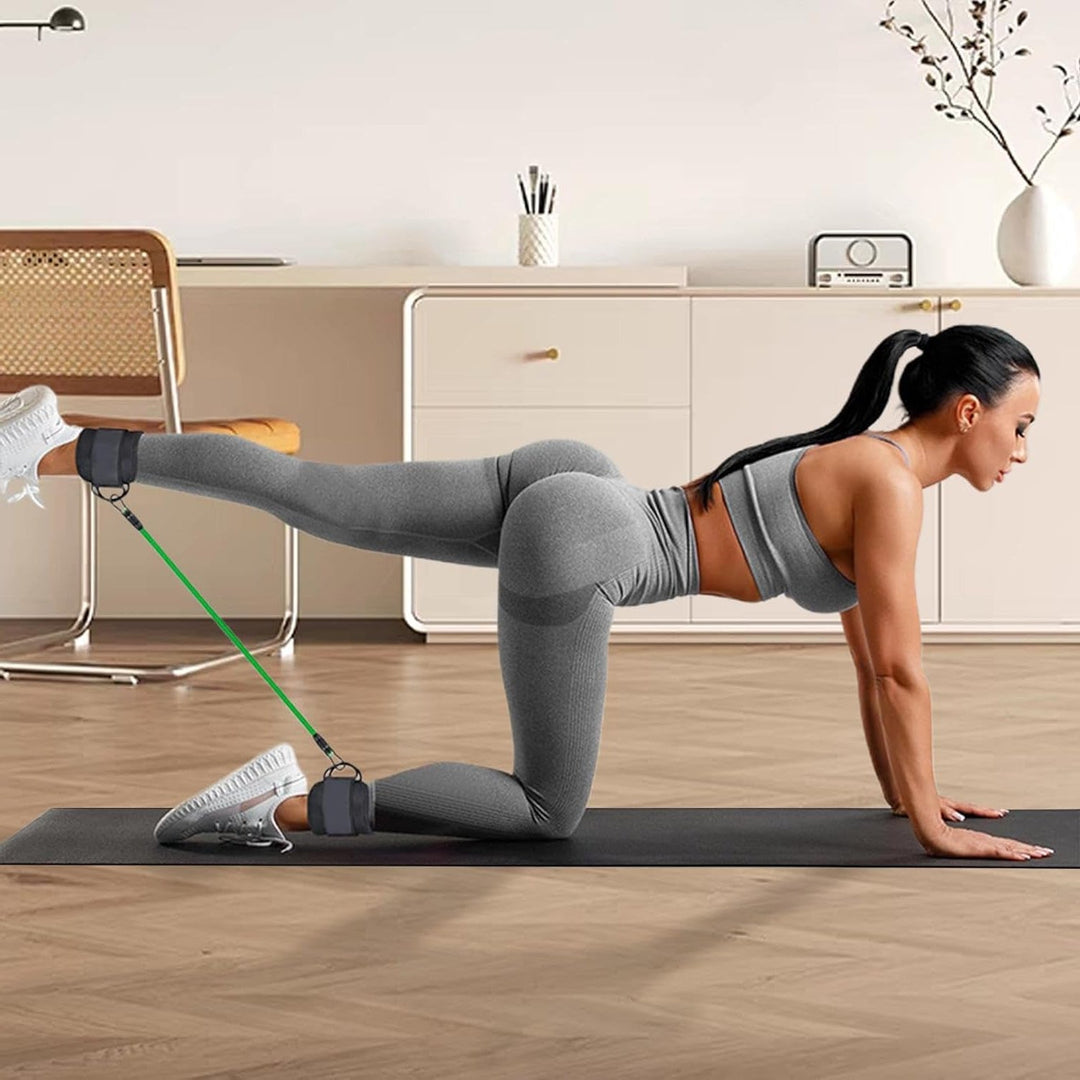 Fitnessbänder mit Knöchelmanschetten für Beintraining zuhause | Widerstandsbänder | BeinKraft