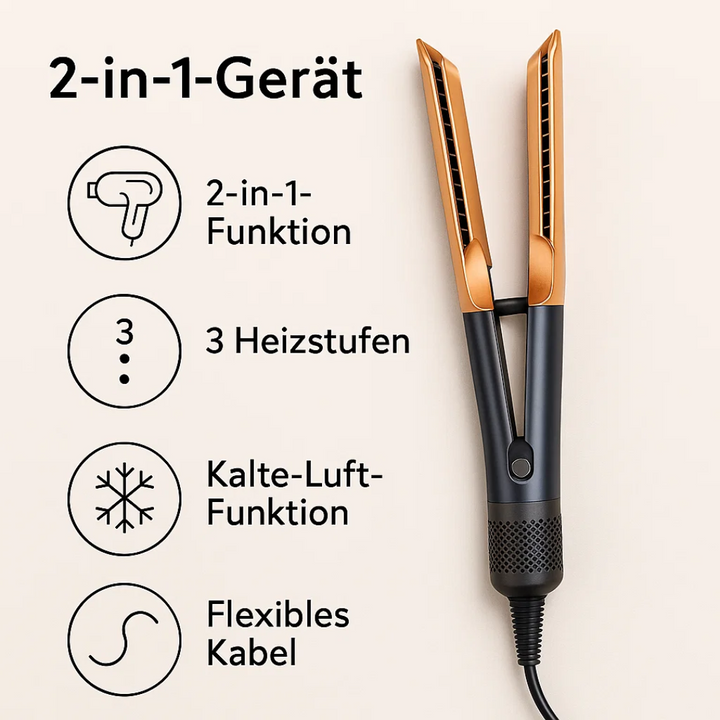 Föhn & Glätteisen in 1 | 2 in 1 Haarstyler | Volyra