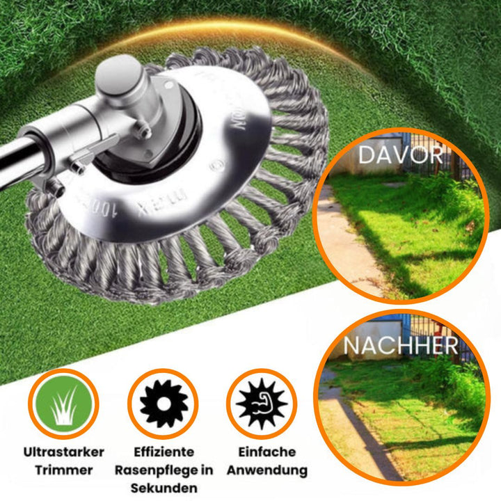 Unkrauttrimmer für Garten | Unkraut Trimmer mit Stahlbürste | GartenFix
