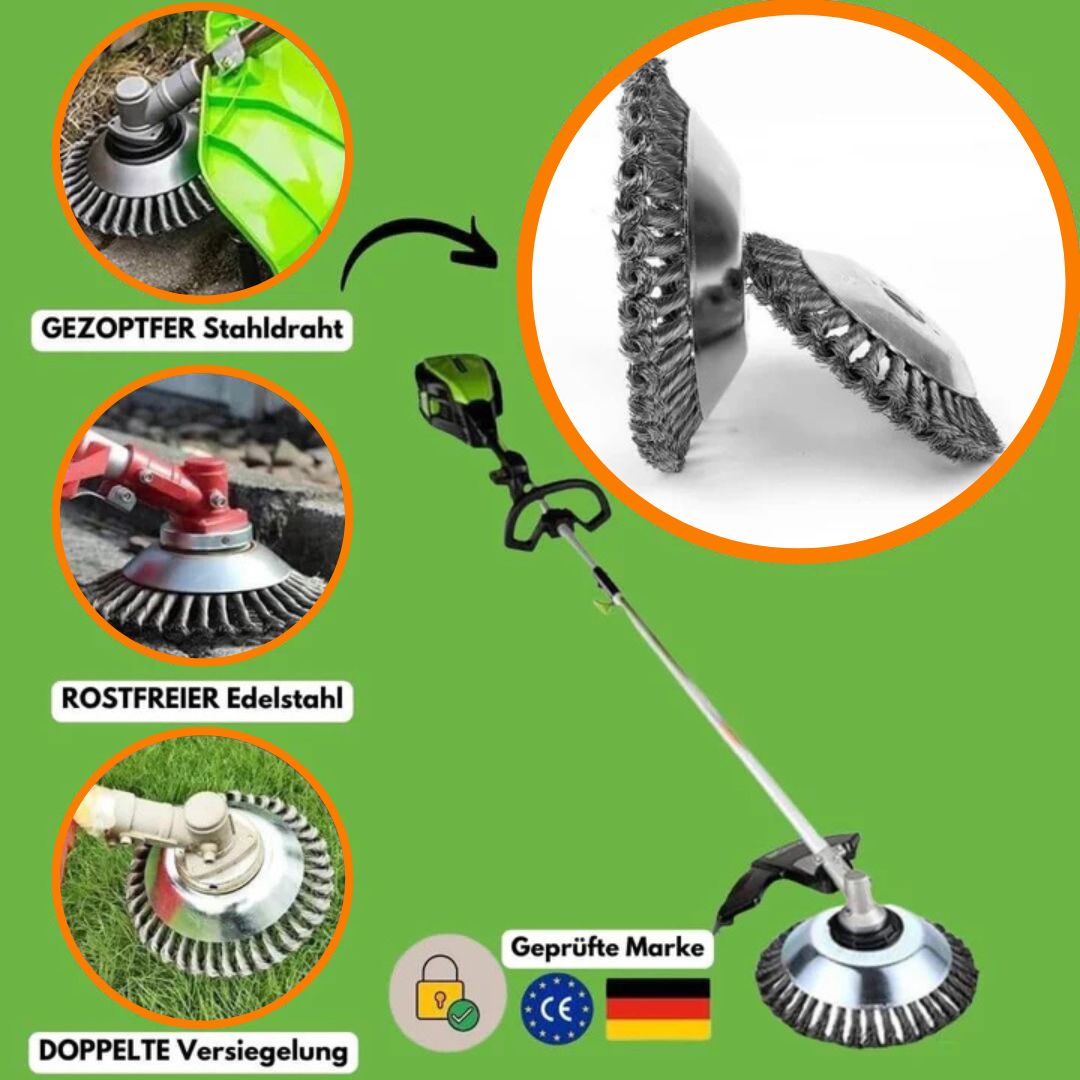 Unkrauttrimmer für Garten | Unkraut Trimmer mit Stahlbürste | GartenFix
