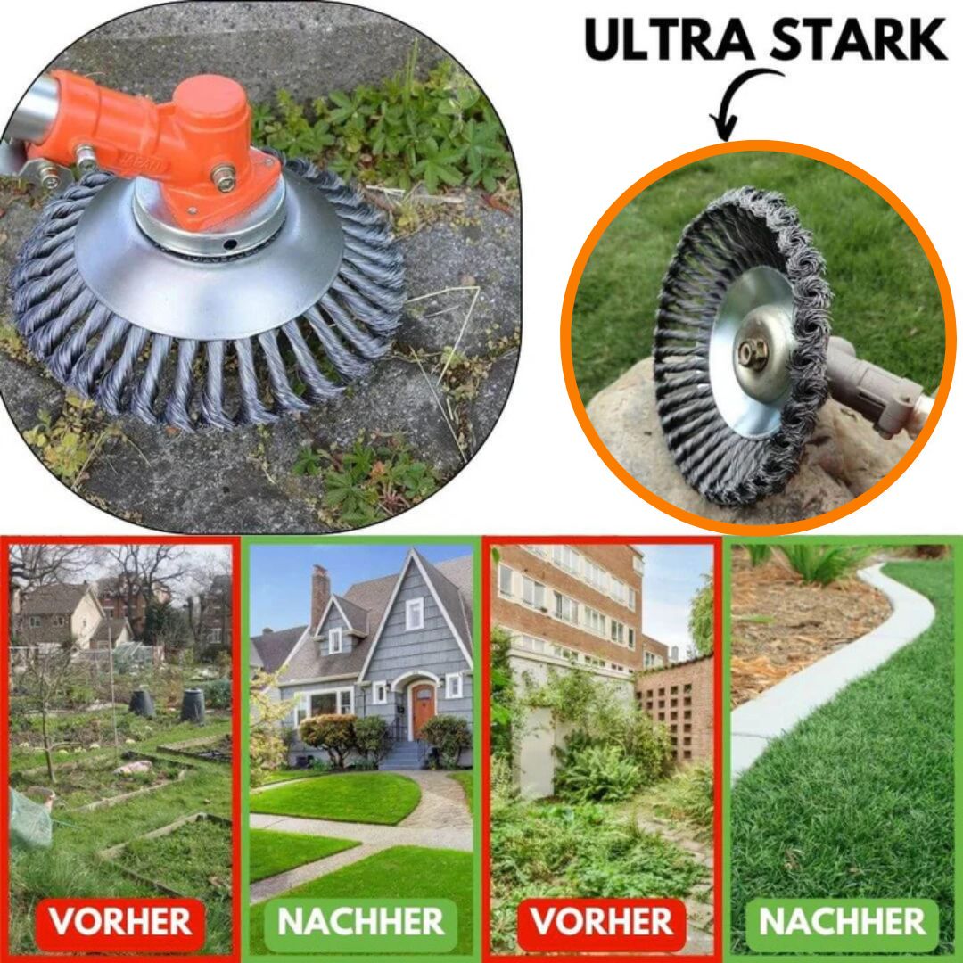 Unkrauttrimmer für Garten | Unkraut Trimmer mit Stahlbürste | GartenFix