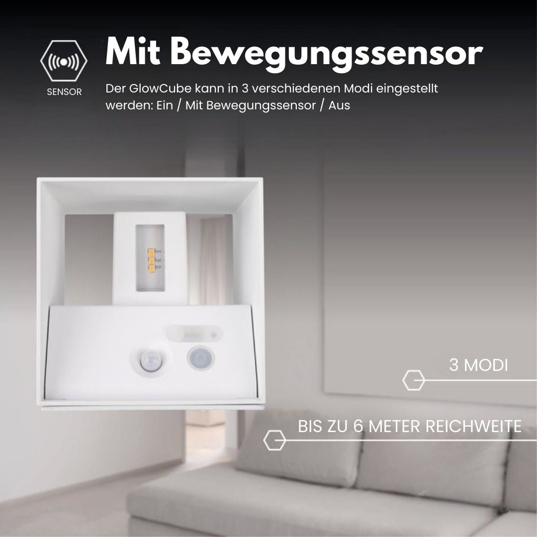 Kabellose Wandleuchte für innen und außen | LED Wandlampe mit Akku und Sensor in schwarz und weiß