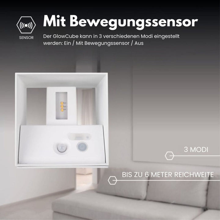 Kabellose Wandleuchte für innen und außen | LED Wandlampe mit Akku und Sensor in schwarz und weiß