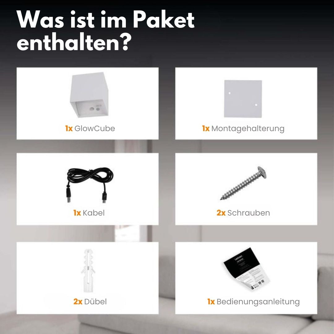 Kabellose Wandleuchte für innen und außen | LED Wandlampe mit Akku und Sensor in schwarz und weiß