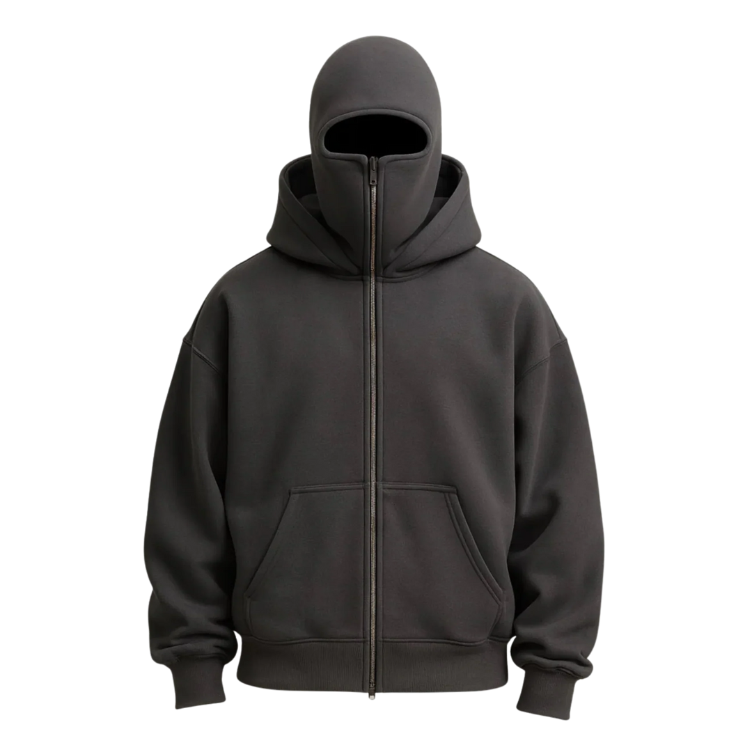 SchattenSchutz™ Unisex-Kapuzenjacke mit Vollgesichts-Reißverschluss