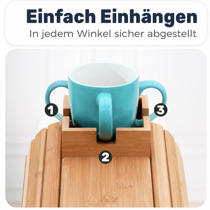 SofaBrett™ Flexible Armlehnen-Ablage aus Holz