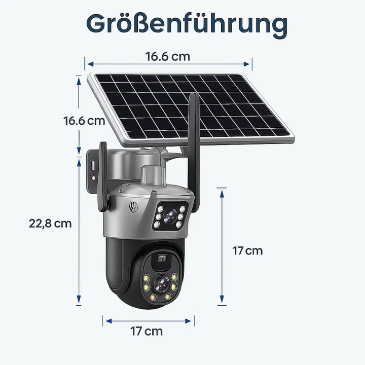 Überwachungskamera für Außen | WLAN Kamera mit Solarpanel | GuardVision