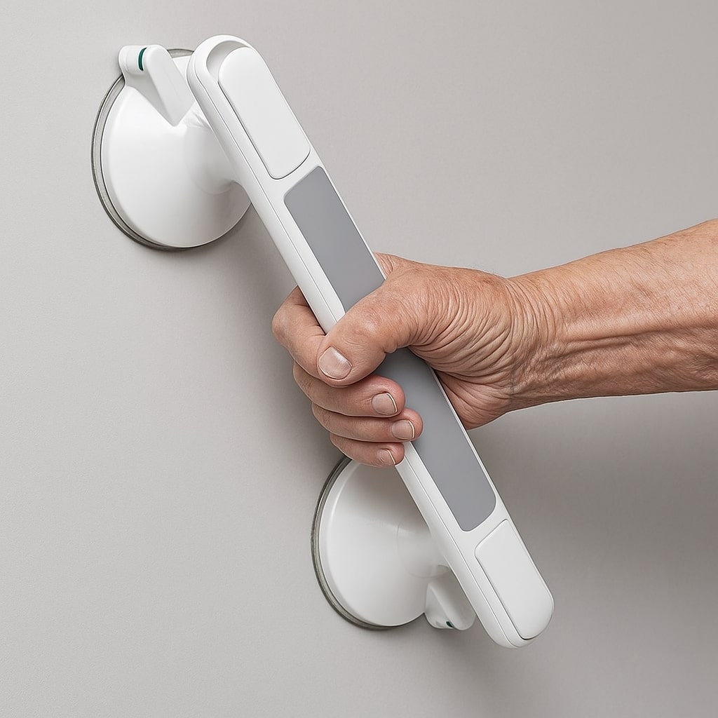 Haltegriff für Dusche, Badewanne oder Toilette | Saugnapf Griff für Senioren ohne Bohren | SeniGrip