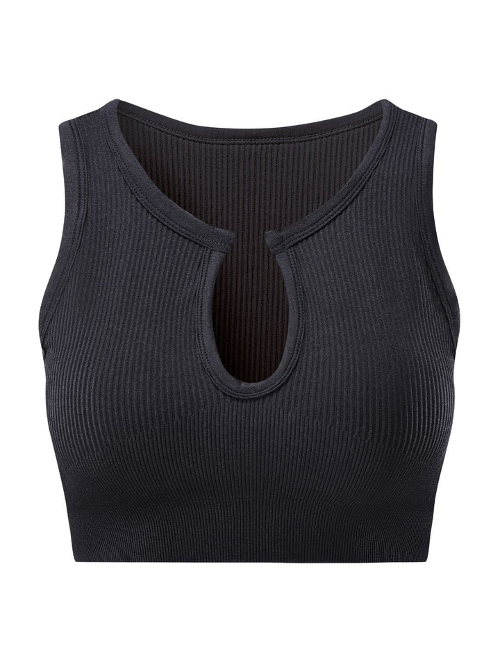 FormSchick™ Geripptes Crop-Top mit Ausschnitt