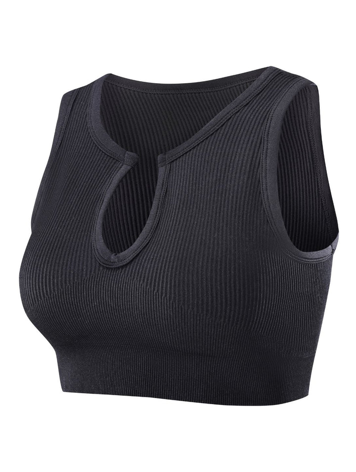 FormSchick™ Geripptes Crop-Top mit Ausschnitt