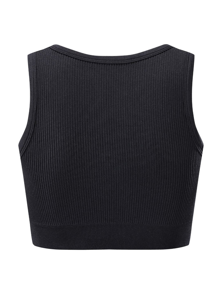 FormSchick™ Geripptes Crop-Top mit Ausschnitt