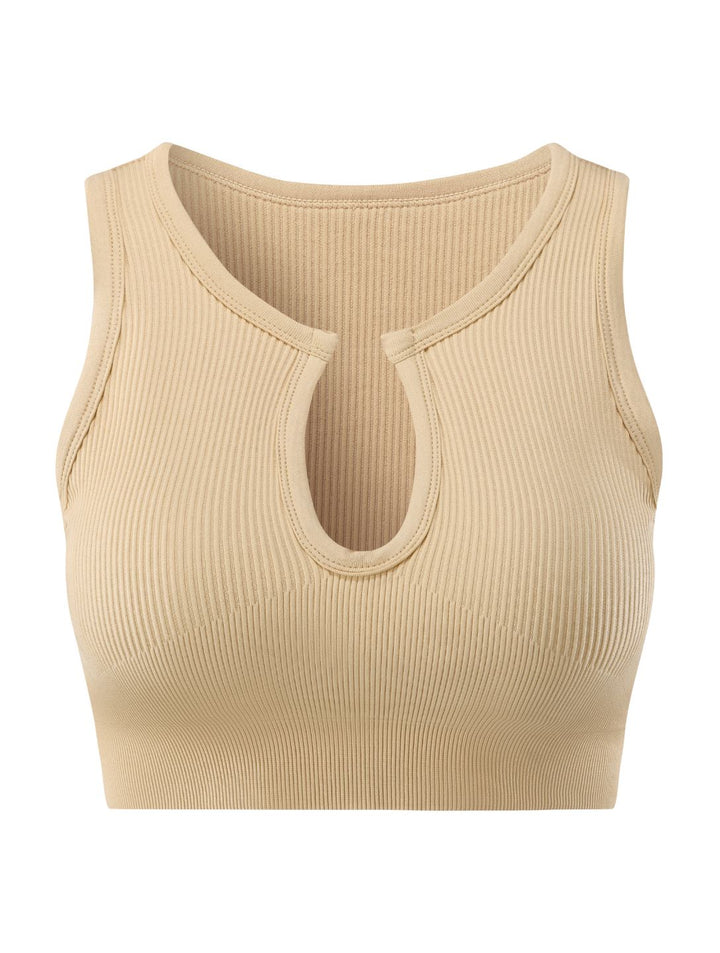 FormSchick™ Geripptes Crop-Top mit Ausschnitt