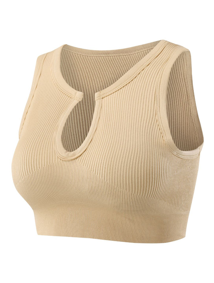 FormSchick™ Geripptes Crop-Top mit Ausschnitt