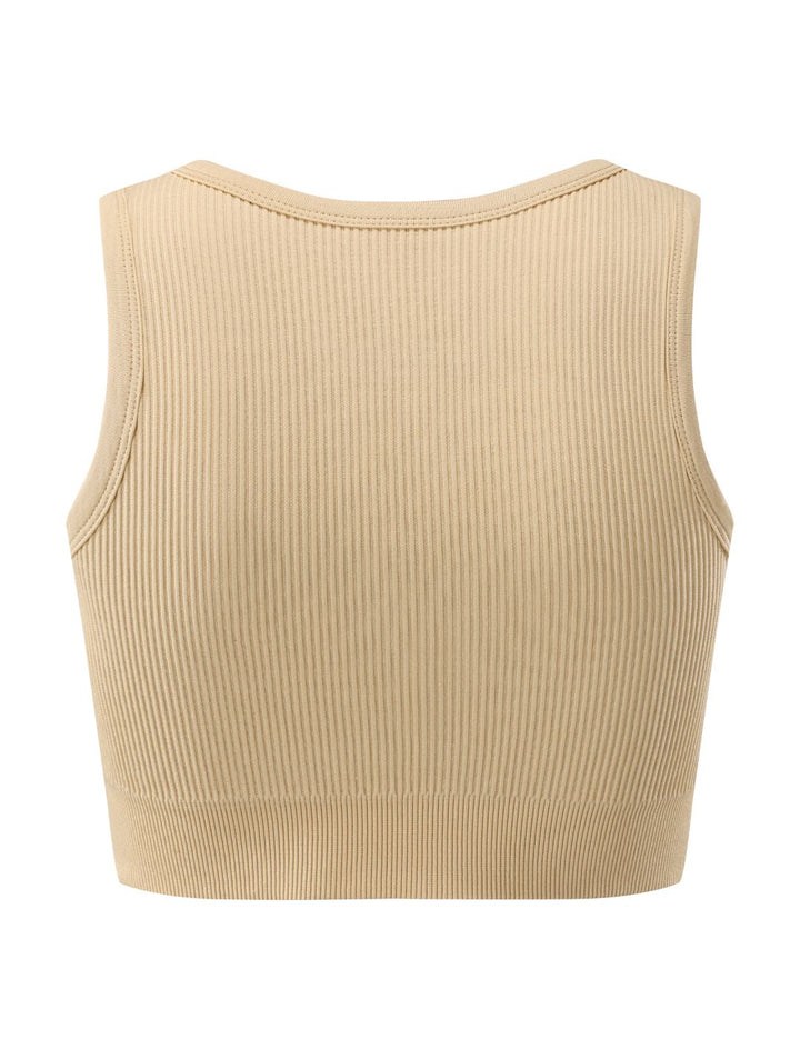 FormSchick™ Geripptes Crop-Top mit Ausschnitt